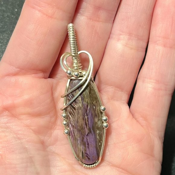 NEW Dark Purple *Charoite* Pendant | Silver Wrapped | Stone of Transformation - Picture 9 of 9